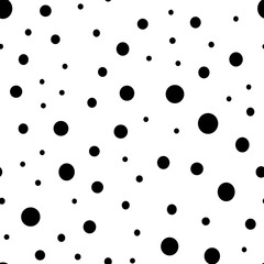 Dots Background with irregular, chaotic circles. Points seamless texture pattern.
