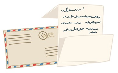 Vintage letter with handwritten message on paper