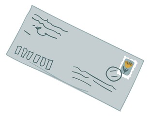 Vintage envelope with letter, old correspondence