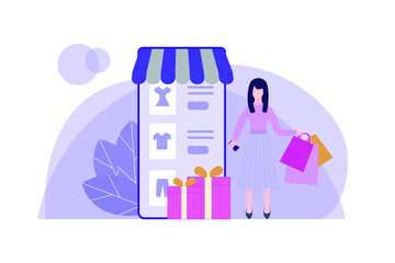 online shopping vector illustration