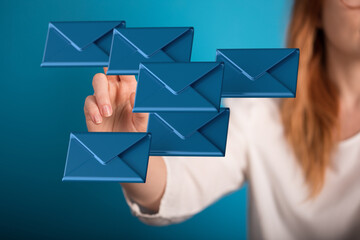  email icon concept in hand background