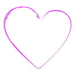 pink heart on white