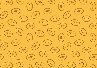 Doodle Doughnut pattern wallpaper. Food line art. Sketch design. Doughnut symbol.