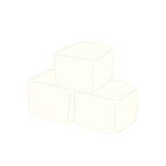 Fototapeta premium Tofu vector. free space for text. wallpaper. Tofu on white background.