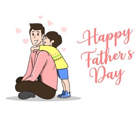 Happy Father's Day greeting card. Love concept. Vector illustration on white background