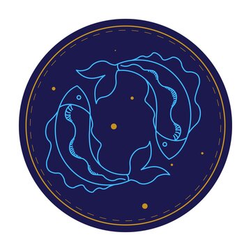 Pisces astrological sign, twelve horoscope symbol