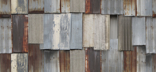 Corrugated Rusty Metal Tin Roof / Wall Seamless Texture