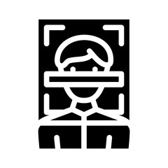 client scanning kyc glyph icon vector. client scanning kyc sign. isolated contour symbol black illustration