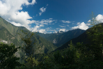 Naklejka na ściany i meble Views from top the top of Taroko National Park, in Taiwan. This is a popular destination for hikers and nature lovers.