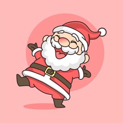 Funny happy Santa Claus character. vector illustration