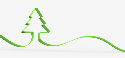 merry christmas card modern 3d minimal tree