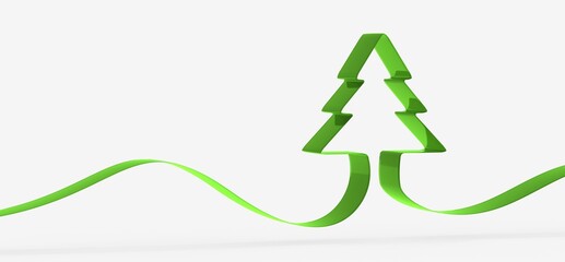 merry christmas card modern 3d minimal tree