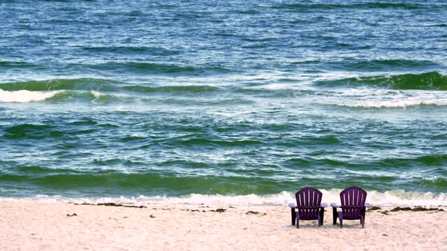 Beach Shore & Purple Chairs - Tight 1