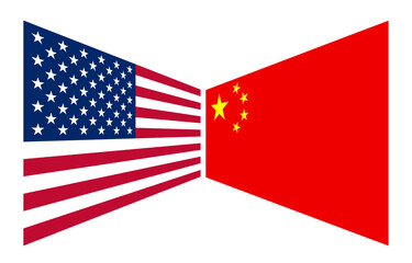 American and Chinese flags