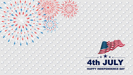 Fototapeta premium 4th July and happy independence day vector background