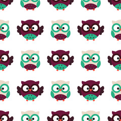 cute owls pastel colors pattern