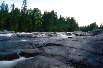 The River Etna in Norway flowing over solid rock
