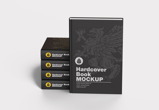 Hardcover Book Cover Set Mockup