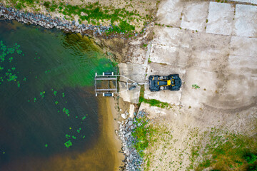 Aerial view of the coast of the Kiev sea