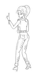 Secretary girl to coloring draw