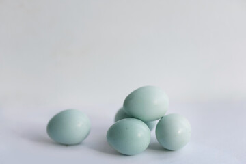 quail eggs on white