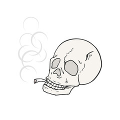 Smoking skull illustration
