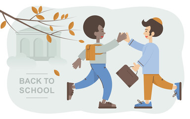 University students. College students. Back to school girls and boys. Сoncept.