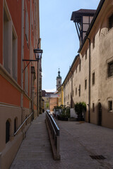 Leerer Beutel, Regensburg, Straße ,Häuser, Himmel