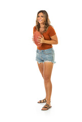 Casual Woman With Football