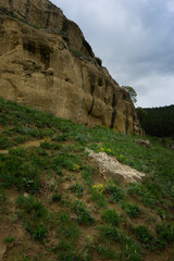 Mountain Landscape. Panoramic View Of Mountains Against Sky During Sunset