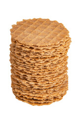 Bread crispy waffles isolated on the white background