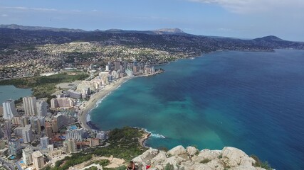 Vistas Aéreas de Calpe, sus playas y las Salinas desde el Peñón de Ifach