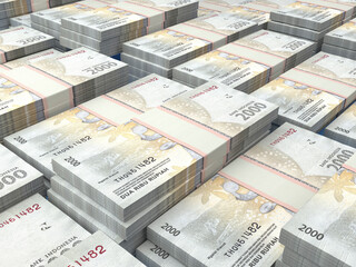 Indonesian money. Indonesian rupiah banknotes. 2000 IDR rupiahs bills.