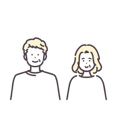 シニア男女のシンプルなイラスト