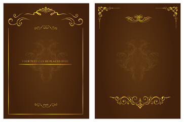 15. vintage background with golden frame