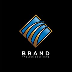 Abstract logo design for business company isolated on black background