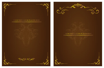 14. vintage background with golden frame