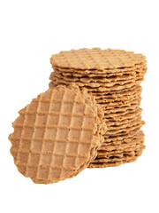 Bread crispy waffles isolated on the white background