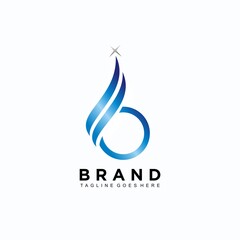 Obraz premium Letter B initial logo design for business company with elegant blue color gradation