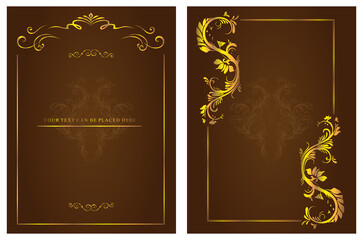 03. vintage background with golden frame