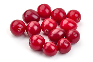 Cranberries, isolated on white background. High resolution image.