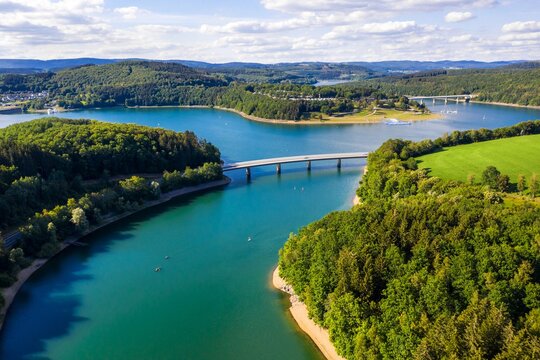 the bigge lake in sauerland in germany in the summer