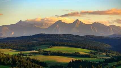 Fototapeta premium View at Belianske Tatras from the Polish village