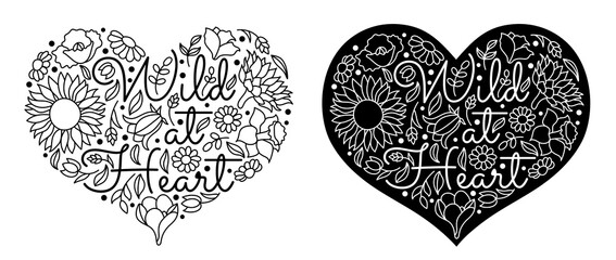 Wildflowers in a hand drawn line art style.