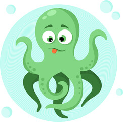 green octopus cartoon character