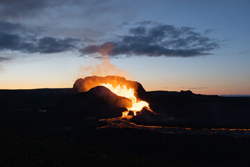 Fagradalsfjall volcano eruption in Iceland - obrazy, fototapety, plakaty