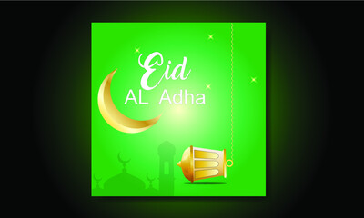 Eid al adha Mubarak background design with candle