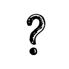 Vector hand drawn question mark symbol isolated on white