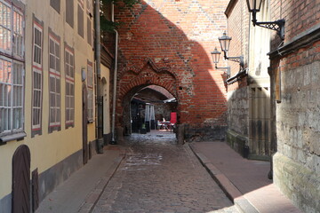 narrow street in the town