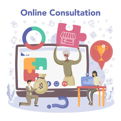 Businessman online service or platform. Financial achievement